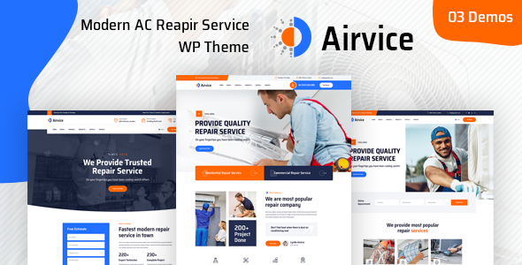 Airvice-空调维修服务WordPress主题+RTL