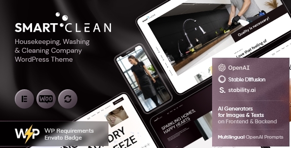 SmartClean |家政、洗衣和清洁公司WordPress主题