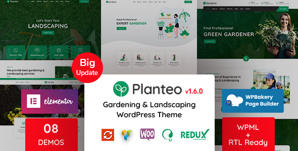 Planteo-园艺和景观WordPress主题