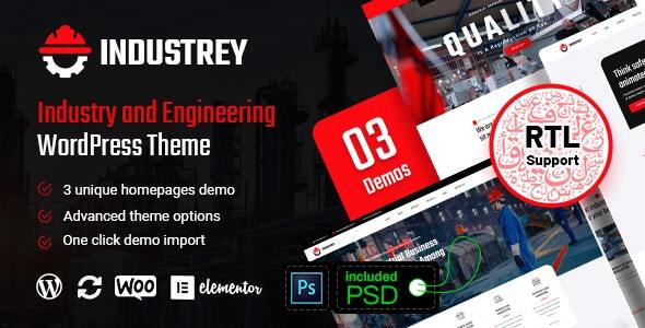 Industry-工业与工程师WordPress主题+RTL