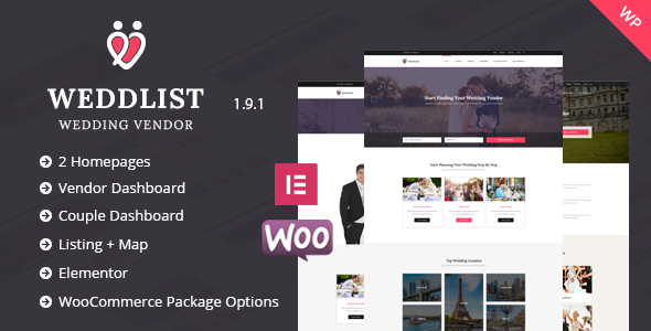 Weddlist-婚礼供应商目录WordPress主题