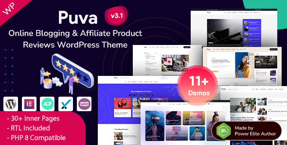 Puva–在线博客和联盟产品评论WordPress主题