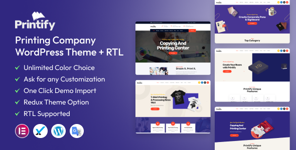 Printify-印刷公司WordPress主题+RTL
