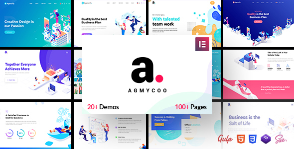 Agmycoo-等距启动创意数字代理WordPress主题