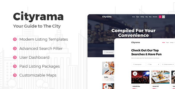 Cityrama-列表和城市指南WordPress主题
