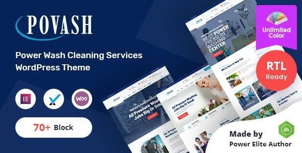 Povash | Power Wash WordPress主题+RTL