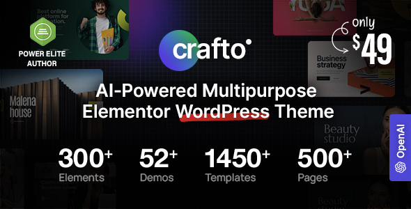 Crafto-基于人工智能的多用途WordPress主题