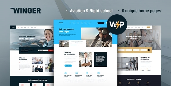 Winger-航空与飞行学校WordPress主题