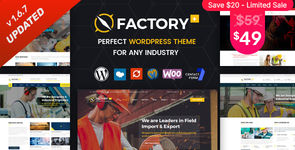 Factory Plus-工业和建筑WordPress主题