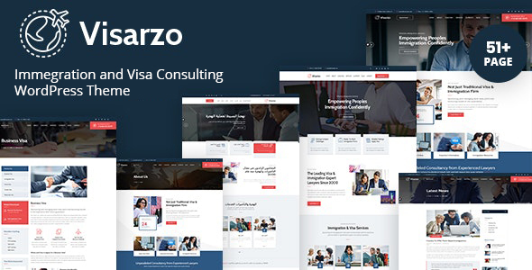 Visarzo–移民和签证咨询WordPress主题
