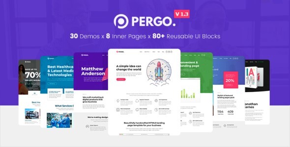 Pergo-应用程序、产品、建筑和商业营销网站的多用途登录页面主题