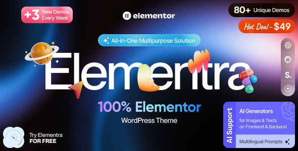 Elementra-100%Elementor WordPress主题