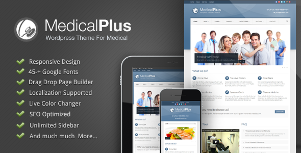 Medical Plus-医生/健康WordPress主题