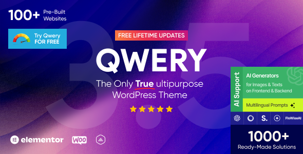 Qwery-多用途商务WordPress和WooCommerce主题+ChatGPT