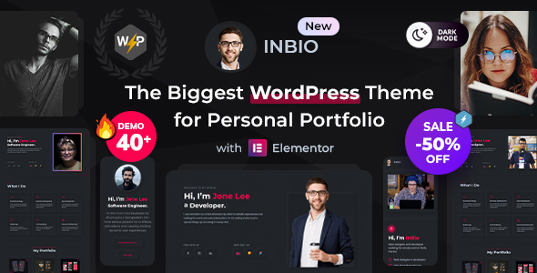 个人作品集WordPress主题|Inbio