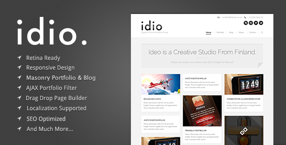 idio-极简主义WordPress作品集主题