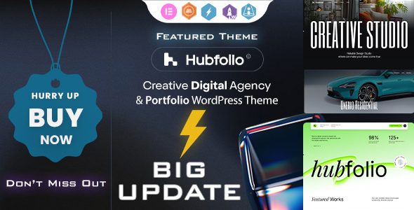 Hubfolio-创意作品集和数字代理WordPress Elementor主题