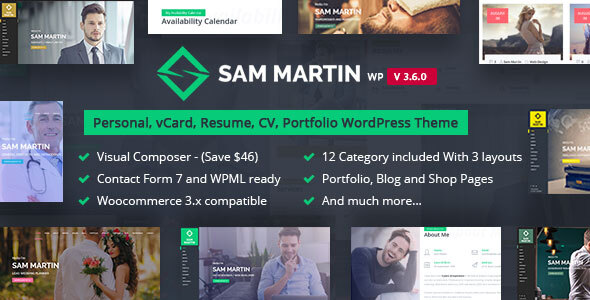 Sam Martin-个人vCard简历WordPress主题