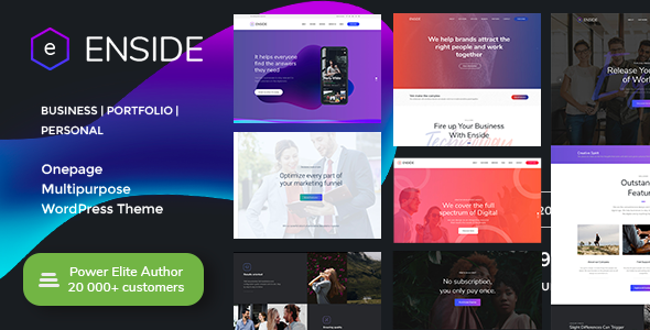 Enside-多用途单页登录页面WordPress主题