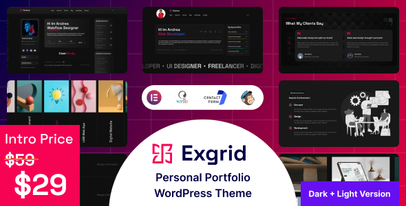 Exgrid-多用途个人作品集WordPress主题