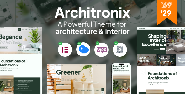 Architronix-创意室内外建筑设计组合WordPress主题