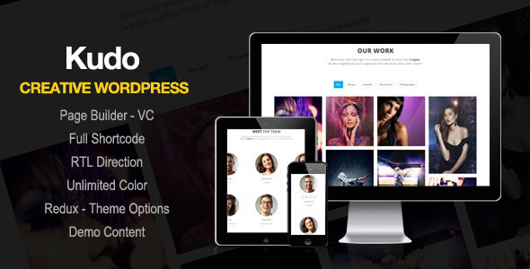 Kudo-投资组合，营销登录页WordPress主题