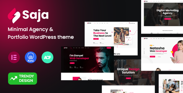 Saja–最小代理和组合WordPress主题+RTL