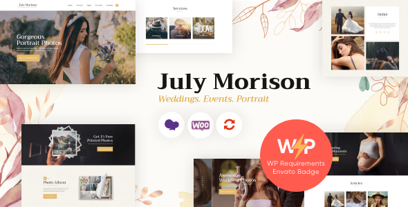 July Morison |活动摄影师的作品集WordPress主题