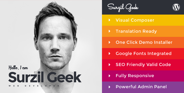 Geek-个人简历和作品集WordPress主题