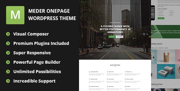 Meder-单页Bootstrap响应式WordPress主题