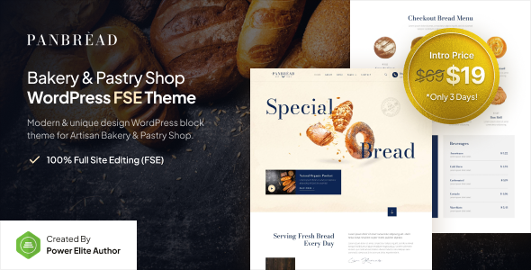 Panbread–新鲜面包和糕点FSE WordPress主题