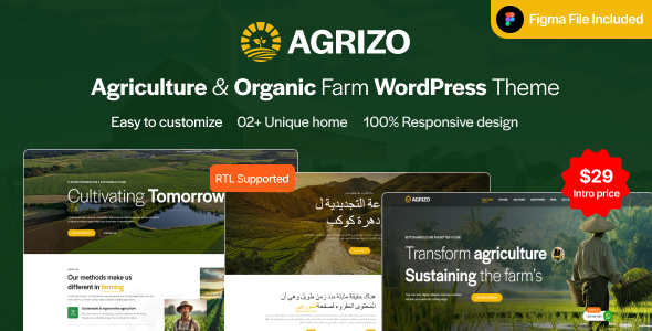 Agrizo–农业和奶牛场WordPress主题