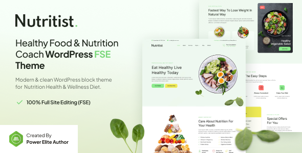 营养学家–健康食品与营养教练FSE WordPress主题