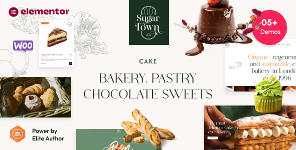 SugarTown-面包店，糕点巧克力糖果WordPress主题