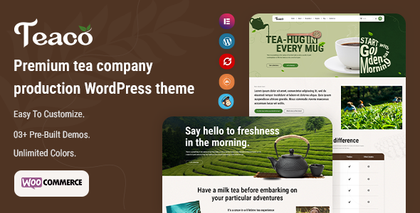 Teaco-茶公司和有机商店WordPress主题