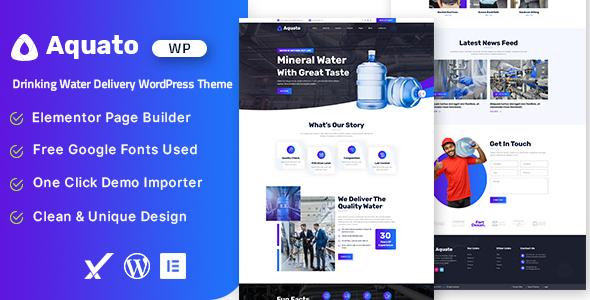 Aquato–饮用水配送WordPress主题