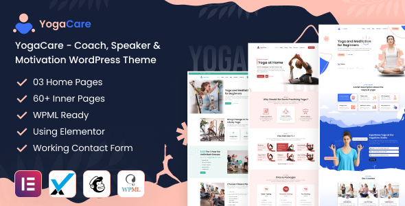 YogaCare-教练、演讲者和激励WordPress主题
