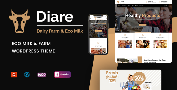 Diare-生态牛奶和日记农场WordPress主题