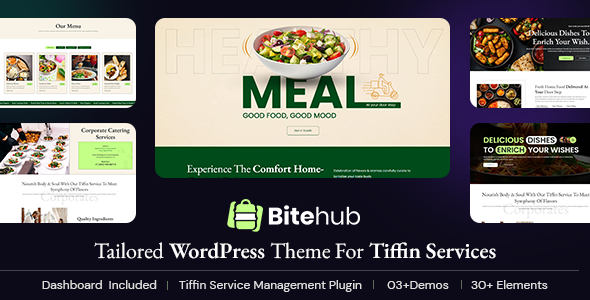 Bitehub-Tiffin&食品配送WordPress主题