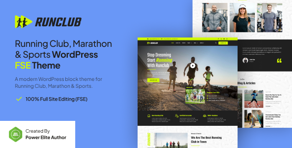 Runclub–跑步俱乐部、马拉松和体育FSE WordPress主题