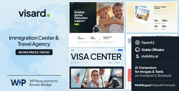 Visard-移民签证中心和旅行社WordPress主题