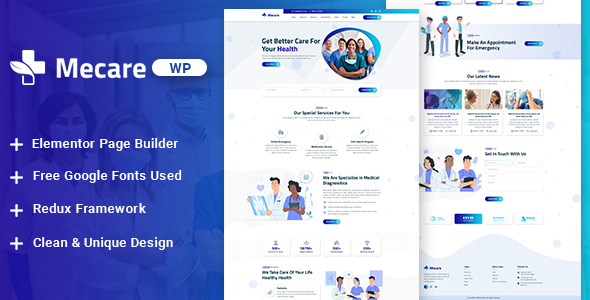 Mecare–医院和健康WordPress主题