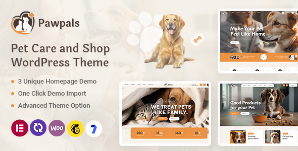 Pawpals-宠物护理和宠物店WordPress主题