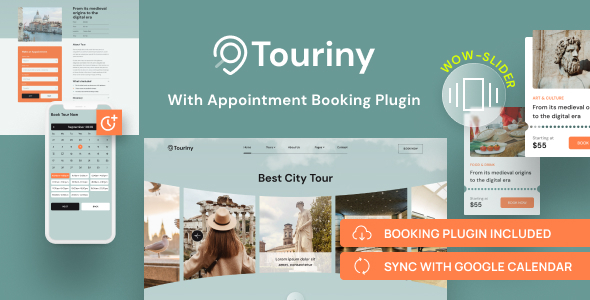 旅游和旅行预订WordPress主题-Touriny