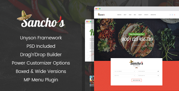 Sancho’s-墨西哥餐厅WordPress主题