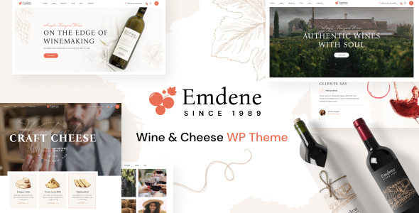 Emdene-葡萄酒和奶酪WordPress主题