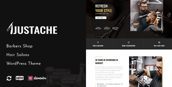 Justache-适用于理发店和沙龙的WordPress主题