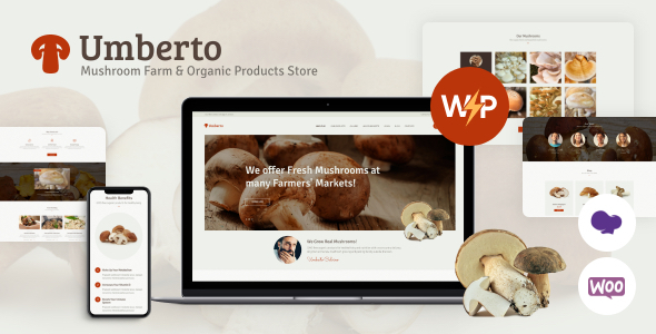 Umberto-蘑菇农场和有机产品商店WordPress主题