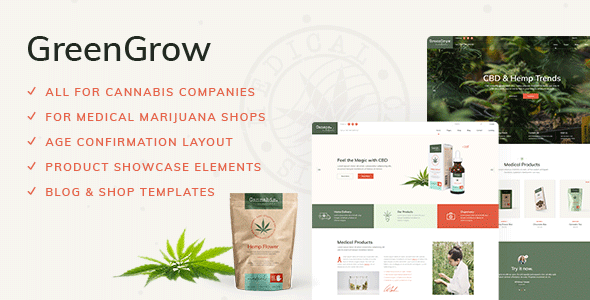 GreenGrow-医用大麻WordPress主题