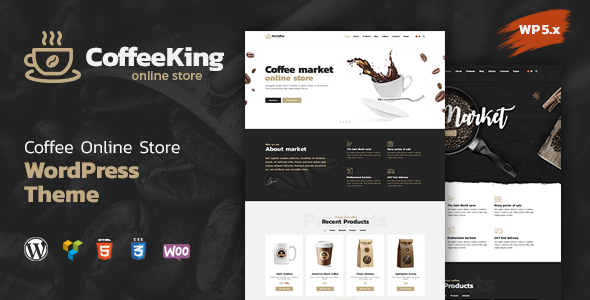 CoffeeKing-咖啡店和饮料在线商店WordPress主题